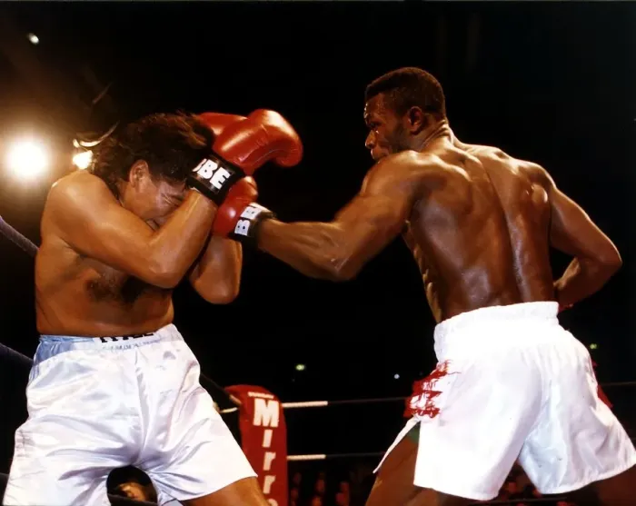 Framed Print : Herbie Hide Boxer stops Juan Antonio Diaz to win the W. B. A Framed Print : Herbie Hide Boxer stops Juan Antonio Diaz to win the W. B. A