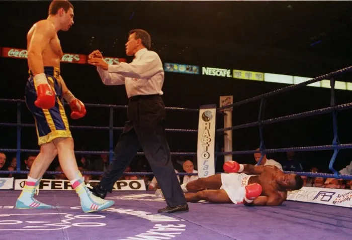 Framed Print : Herbie Hide being knocking June 1999 out by Vitali klitschko Framed Print : Herbie Hide being knocking June 1999 out by Vitali klitschko