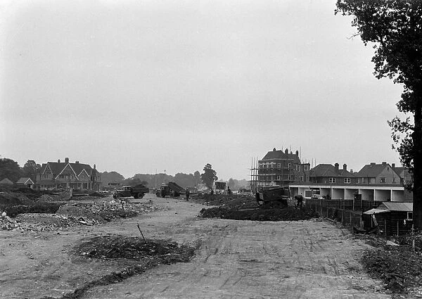 Hercies Road, new shops under construction, Hillingdon 1936