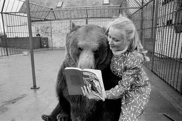 Hercules The Grizzly Bear, with owner Maggie Robin, who has recently written a book about
