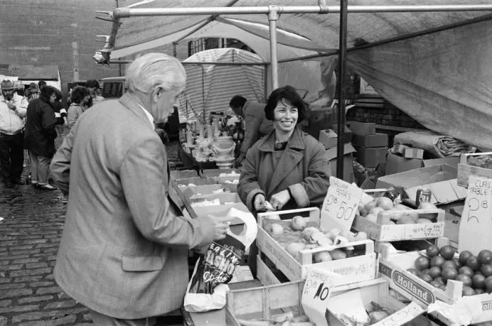 Framed Print : Heritage Market, Stanley Dock, Liverpool, 25th September 1988 Framed Print : Heritage Market, Stanley Dock, Liverpool, 25th September 1988
