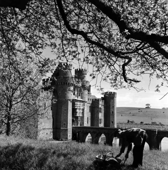 Framed Print : Herstmonceux Castle, Sussex. June 1952 C3074 Framed Print : Herstmonceux Castle, Sussex. June 1952 C3074