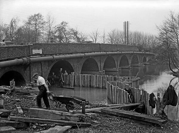 High Bridge, Uxbridge seen here under going repairs 1936