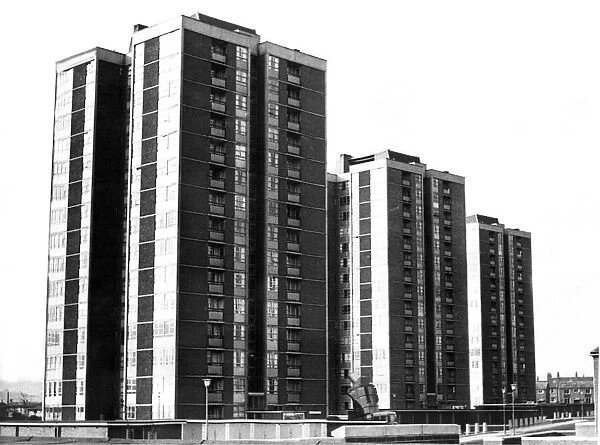 The high rise flats in Walker at the junction of Church Street