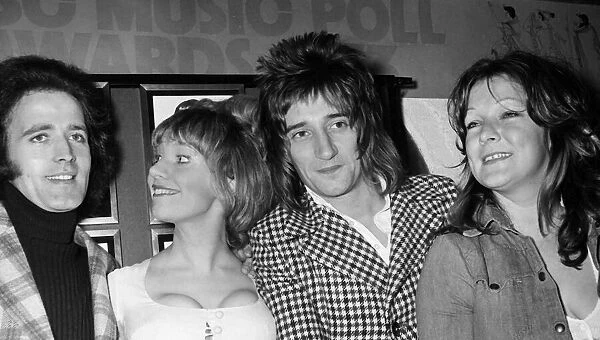 Hilary Pritchard actress with winners of Disc awards 1973 Rod Stewart pop