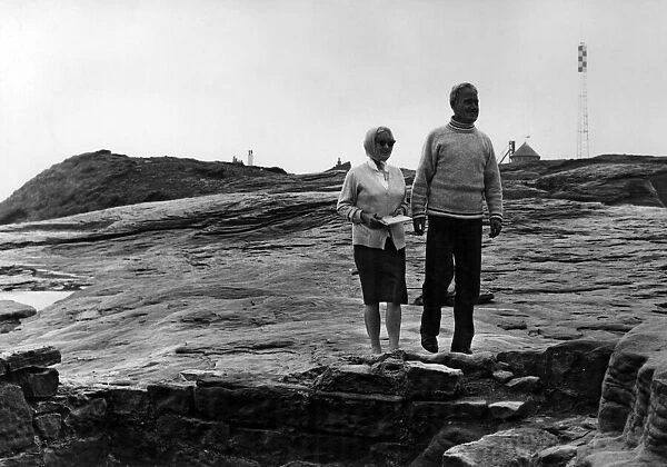 Hilbre Island custodian Charles Clifton and his wife Jean. Circa 1967