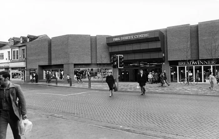 Framed Print : Hill Street Shopping Centre, Middlesbrough, 19th November 1982 Framed Print : Hill Street Shopping Centre, Middlesbrough, 19th November 1982