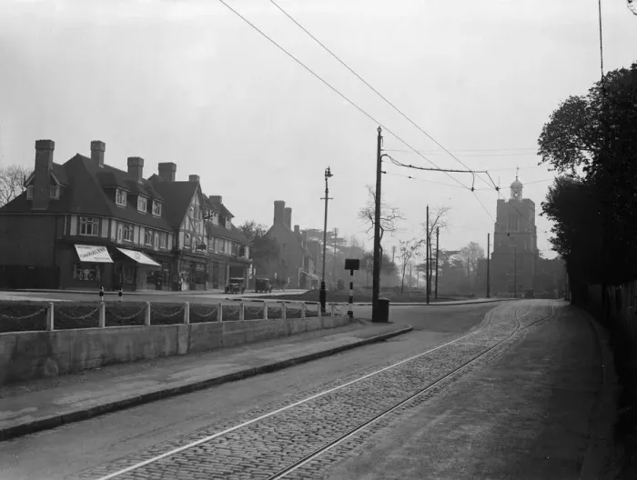 Framed Print : Hillingdon village, looking uphill, 3rd May 1935 Framed Print : Hillingdon village, looking uphill, 3rd May 1935