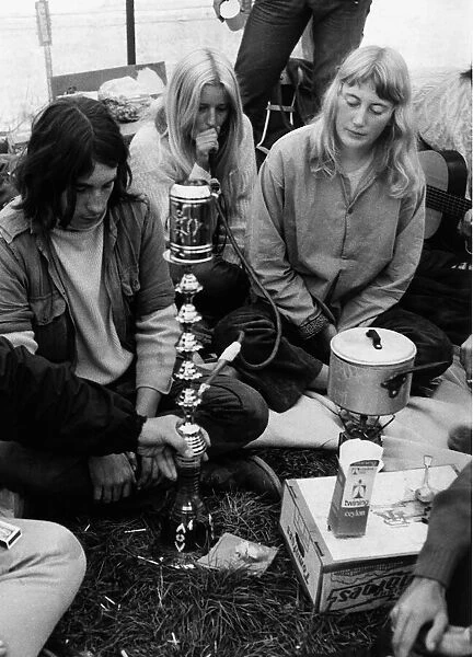 Hippies at Isle Of Wight Festival 1970