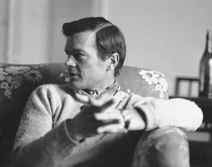 Framed Print : Historian Allan Clark 37 seen here at home. April 18th 1965 Framed Print : Historian Allan Clark 37 seen here at home. April 18th 1965