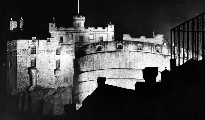 Framed Print : Historical Buildings Edinburgh Castle illuminated at night Framed Print : Historical Buildings Edinburgh Castle illuminated at night