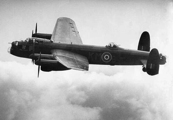 History back in the air... the last serving Royal Air Force Lancaster bomber makes its