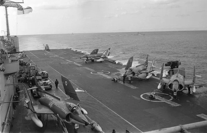 Framed Print : HMS Ark Royal Aircraft Carrier March 1965 Fleet Air Arm Supermarine Scimitar
