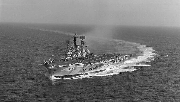 HMS Ark Royal steaming in the English Channel. September 1970