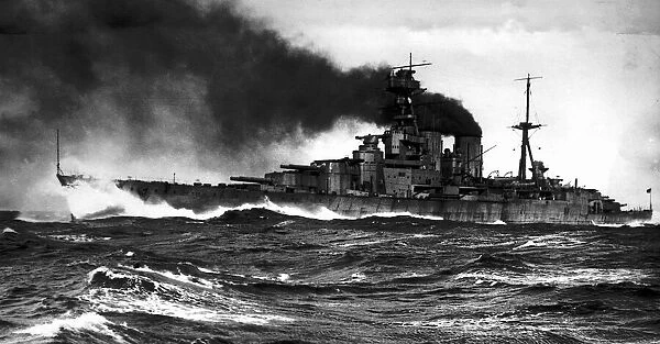 HMS Hood seen here on exercise in July 1925