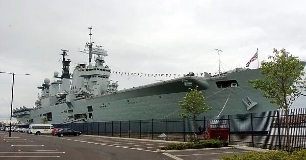 HMS Illusttious which is berthed at Royal Commision Quay