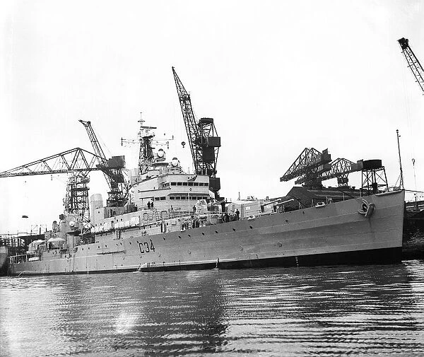 HMS Lion during its Commissioning Ceremony at Wallsend Shipyard 1960