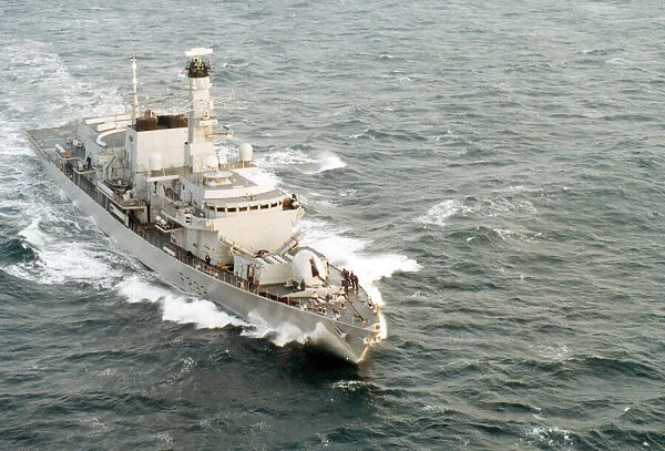 HMS Marlborough seen here approaching the Teesside coast on her inaugural visit to
