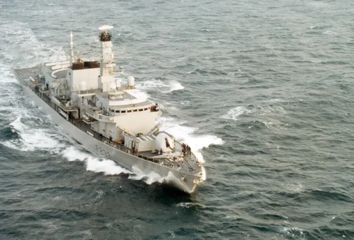 Framed Print : HMS Marlborough seen here approaching the Teesside coast on her inaugural visit to Framed Print : HMS Marlborough seen here approaching the Teesside coast on her inaugural visit to