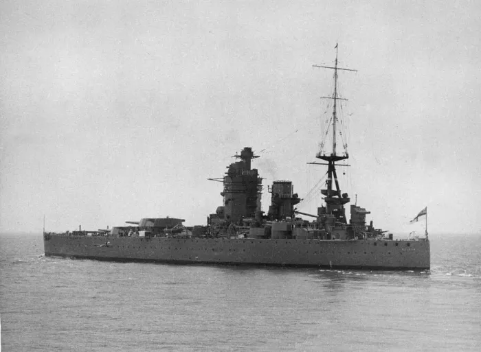 Framed Print : HMS Nelson (pennant number: 28) seen here at a fleet review prior to the second world war
