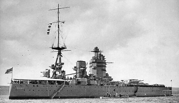 HMS Rodney pennant number 29 was one of two Nelson-class battleships seen here at a fleet