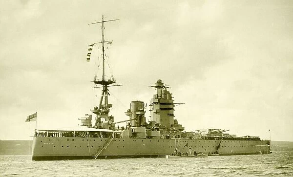 HMS Rodney ships seen here moored in the Solent Warship June 1931