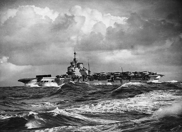 HMS VICTORIOUS at sea during several days of preparation for Norwegian operations