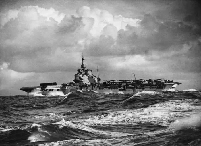 Framed Print : HMS VICTORIOUS at sea during several days of preparation for Norwegian operations