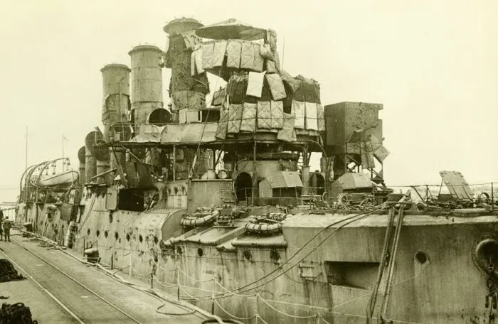 Framed Print : HMS Vindictive seen here moored at the North Mole in Dover prior to the attack to Framed Print : HMS Vindictive seen here moored at the North Mole in Dover prior to the attack to