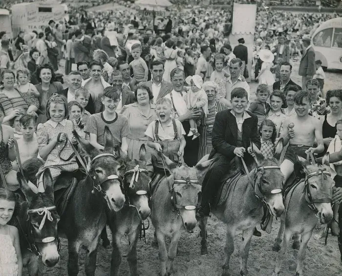 Framed Print : Holiday - Blackpool July 1950 1950s, Donkeys Framed Print : Holiday - Blackpool July 1950 1950s, Donkeys