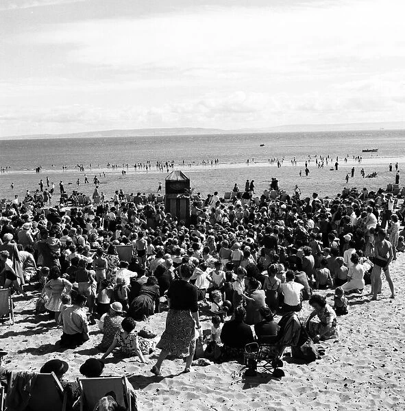 Holiday Crowds at Barry Island, Vale of Glamorgan, South Wales. August 1952
