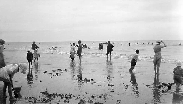 Holiday scenes along the coast in East Sussex, 1921. Tyrell Collection