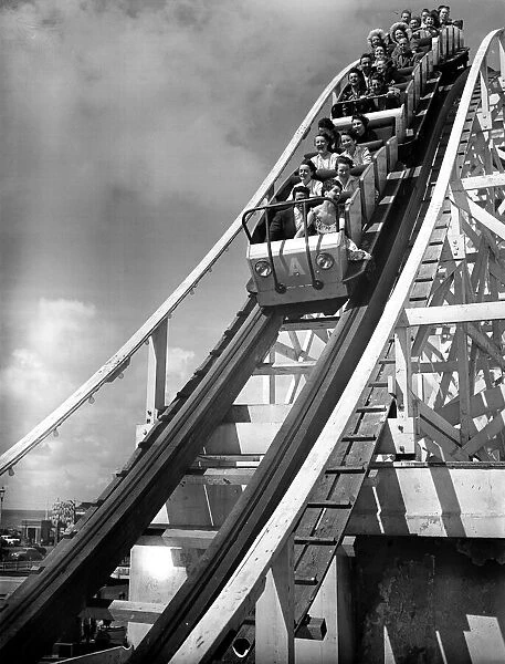 Holidaymakers on the Big-Dippa at Blackpool. 5th August 1958
