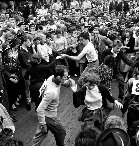 Holidaymakers dancing at Blackpool 5th August 1958