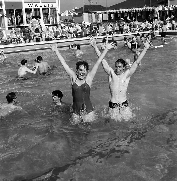 Holidaymakers enjoying their holiday at Butlins Holiday Camp, Minehead. 6th June 1962
