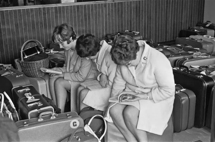 Framed Print : Holidaymakers waiting for their delayed flight to be called at Southend Airport 13th July