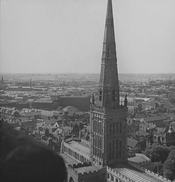 Holy Trinity Church, Coventry circa 1936. With views of