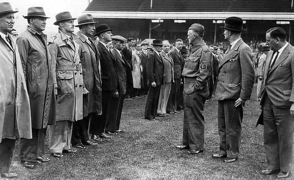 Home Guard inspection, Cardiff. 1940