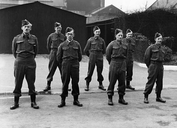 Home Guard on parade in Lincolnshire during the Second World War. 1941