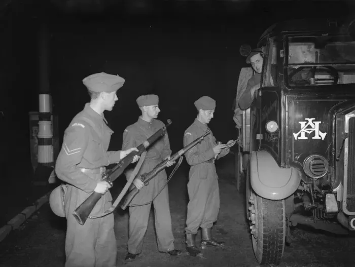 Framed Print : Home Guard Round Up Enemy'in Birmingham All-Night Test Framed Print : Home Guard Round Up Enemy'in Birmingham All-Night Test