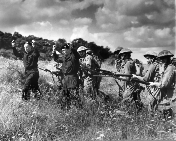 Framed Print : Home Guards are given instructions on how to defeat enemy tanks during training Framed Print : Home Guards are given instructions on how to defeat enemy tanks during training