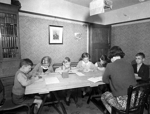 Home schooling in Birmingham during the war October 1939