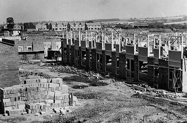 Homes being built in Skelmersdale, West Lancashire. Circa 1964