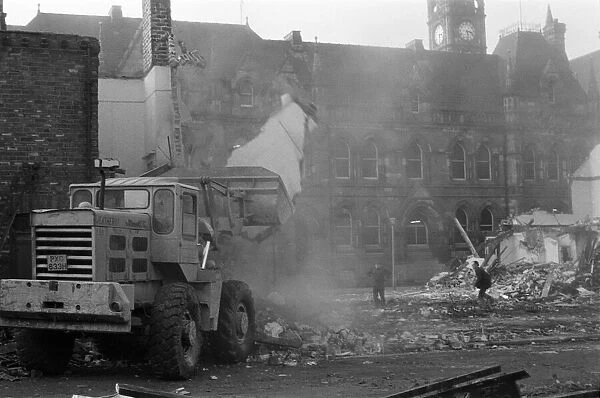 Homes demolition to make way for town hall. Middlesbrough, circa 1971
