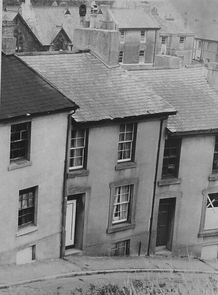 Homes on Stentiford Hill, Torquay shortly before their demolition in 1964