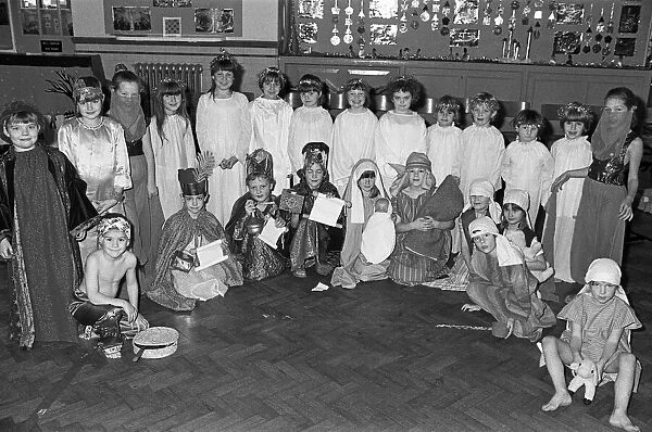 Hopton First and Nursery school nativity - picture of Mary and Joseph and baby Jesus