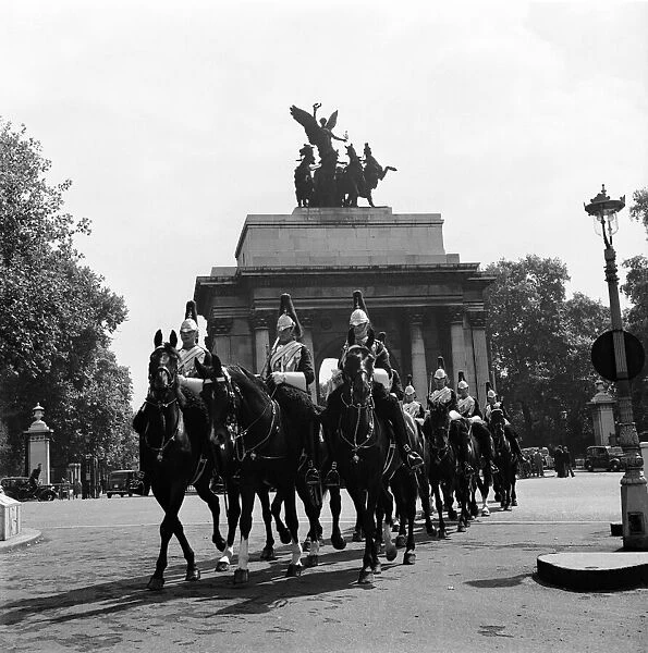 Horseguards on Parade in London. October 1952 C4980-001