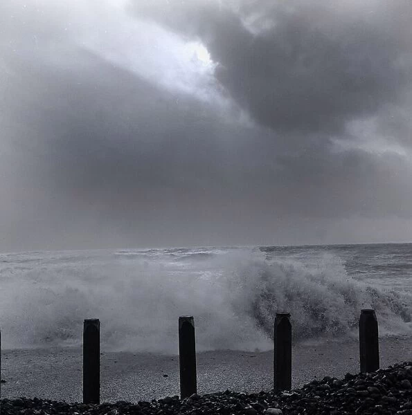 Four Horseman Angry Elements beach during a storm Sea crashing up against