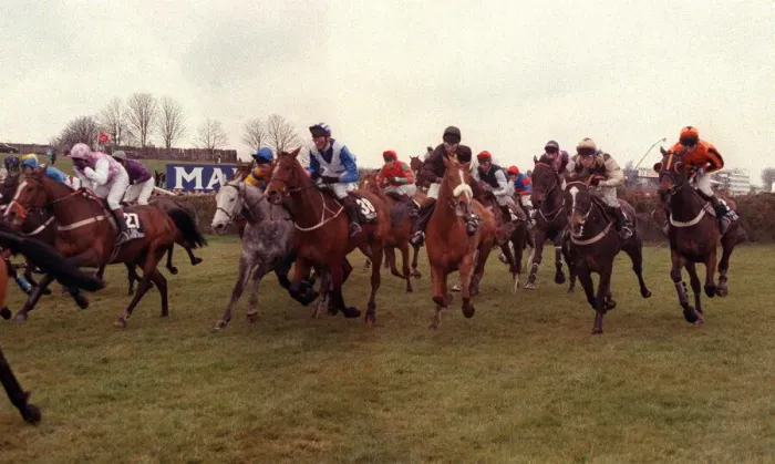 Framed Print : Horseracing Grand National Aintree April 1993 General shot of Horses running Framed Print : Horseracing Grand National Aintree April 1993 General shot of Horses running