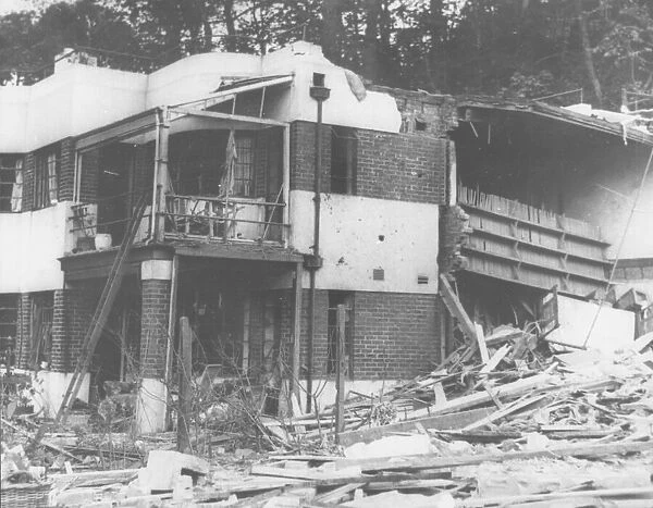 House in Park Hill Road, Torquay partly destroyed by a bomb during an air raid